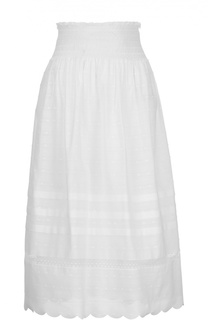 Хлопковая юбка-миди с эластичным поясом REDVALENTINO