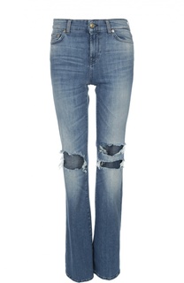 Расклешенные джинсы с потертостями 7 For All Mankind