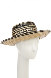 Соломенная шляпа с декоративными помпонами Yosuzi