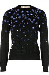 Пуловер фактурной вязки с контрастным принтом Valentino