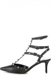Кожаные туфли Rockstud Rolling Noir на шпильке Valentino