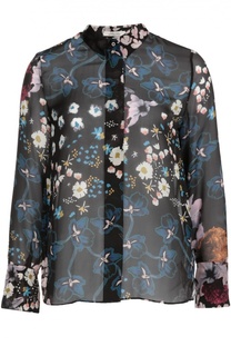 Шелковая блуза с воротником-стойкой и цветочным принтом Dorothee Schumacher