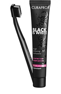 Набор Black Is White: Зубная паста + Зубная щетка Curaprox