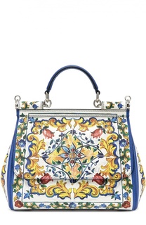 Сумка Sicily medium из кожи с принтом Dolce &amp; Gabbana