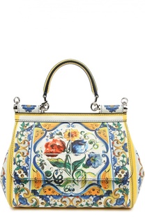 Сумка Sicily small из кожи с принтом Dolce &amp; Gabbana