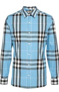 Хлопковая рубашка в клетку Burberry Brit