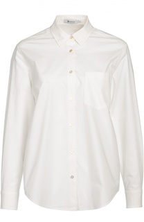 Хлопковая блуза прямого кроя с накладным карманом T by Alexander Wang