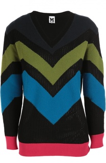 Пуловер свободного кроя с V-образным вырезом и ярким принтом M Missoni