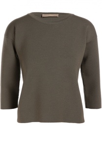 Шерстяной пуловер прямого кроя с укороченным рукавом Cruciani
