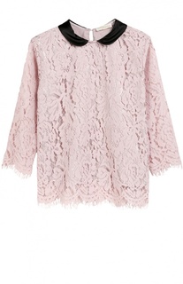 Кружевная блуза с отложным воротником Monnalisa