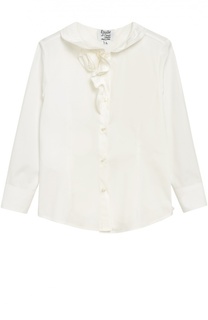 Блуза с оборками из эластичного хлопка Aletta