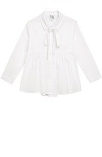 Блуза с бантом из эластичного хлопка Aletta