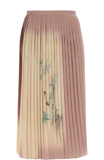 Шелковая плиссированная юбка с принтом Valentino