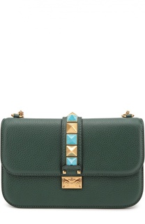 Сумка Glam Lock medium с шипами из бирюзы Valentino
