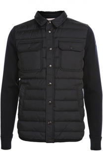 Пуховая куртка с трикотажными рукавами Moncler