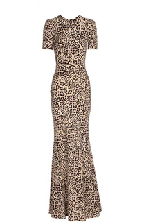 Вечернее платье с леопардовым принтом и глубоким вырезом на спине Givenchy