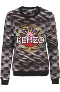 Хлопковый свитшот с вышивкой и принтом Kenzo