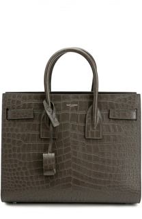 Сумка Sac De Jour Small с тиснением под крокодила Saint Laurent