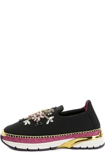 Текстильные кроссовки с декором Dolce &amp; Gabbana
