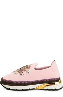 Текстильные кроссовки с декором Dolce &amp; Gabbana