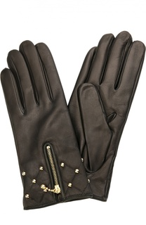 Кожаные перчатки с молниями и заклепками Sermoneta Gloves
