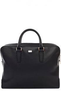 Кожаная сумка для ноутбука с логотипом бренда Brioni