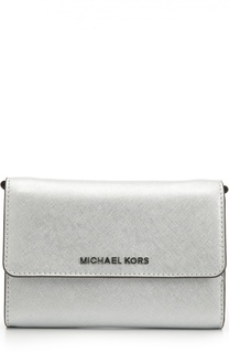 Сумка с клапаном Jet Set Travel из металлизированной кожи Michael Michael Kors