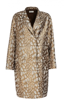 Пальто прямого кроя с металлизированной отделкой Dries Van Noten