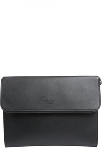 Кожаная папка для документов с клапаном на молнии Giorgio Armani