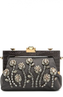 Клатч Vanda с кристаллами и отделкой из кожи питона Dolce &amp; Gabbana