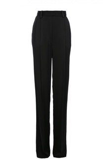 Брюки прямого кроя с широким поясом и защипами Lanvin