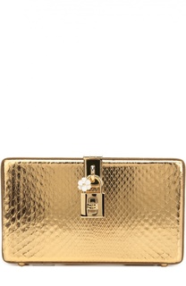 Клатч Dolce Box из металлизированной кожи питона Dolce &amp; Gabbana
