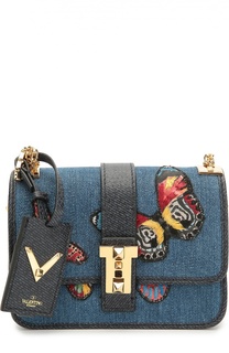 Сумка B-Rockstud micro из денима с вышивкой Valentino