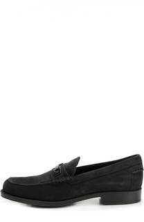 Замшевые лоферы с перемычкой Tod’s