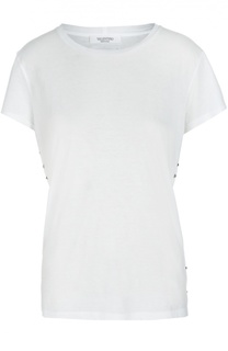 Хлопковая футболка прямого кроя с заклепками Valentino