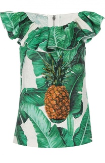 Топ прямого кроя с оборкой и вышивкой Dolce &amp; Gabbana