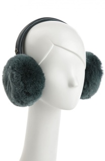 Наушники Minniemuffs из меха шиншиллы с кожаной отделкой Loro Piana