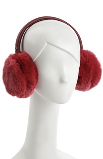 Наушники Minniemuffs из меха шиншиллы с кожаной отделкой Loro Piana