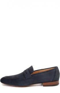 Замшевые лоферы на наборном каблуке Loro Piana