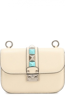 Сумка Glam Lock small с шипами из бирюзы Valentino