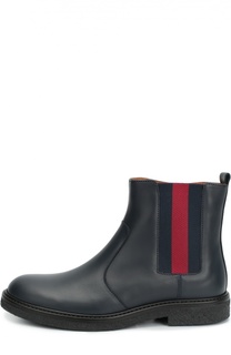 Кожаные челси с боковой молнией Gucci