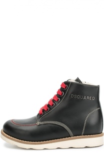 Кожаные ботинки с прострочкой Dsquared2