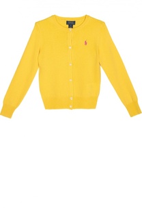Шерстяной кардиган с вышитым логотипом бренда Polo Ralph Lauren