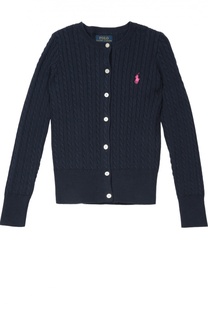 Хлопковый кардиган фактурной вязки Polo Ralph Lauren