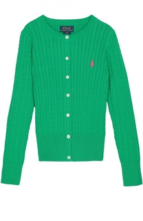 Хлопковый кардиган фактурной вязки Polo Ralph Lauren