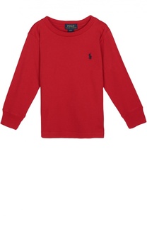 Хлопковый лонгслив с логотипом бренда Polo Ralph Lauren