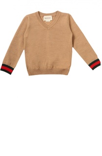 Пуловер джерси с контрастными манжетами Gucci