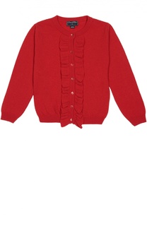 Шерстяной кардиган с рюшами Oscar de la Renta