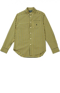 Хлопковая рубашка в клетку с воротником button down Polo Ralph Lauren