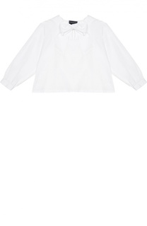 Хлопковая блуза с бантом Oscar de la Renta